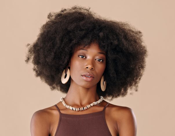 Woman wearing a brown tank top